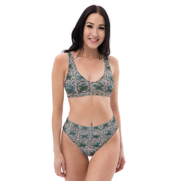 Recycled high-waisted bikini " Azulejos" - Image 2