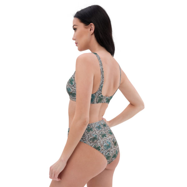 Recycled high-waisted bikini " Azulejos" - Image 5