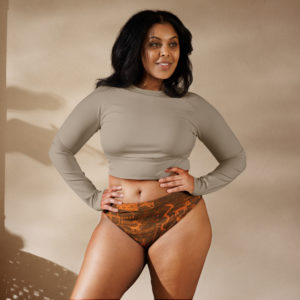 Recycled high-waisted bikini bottom "Valley of fire"