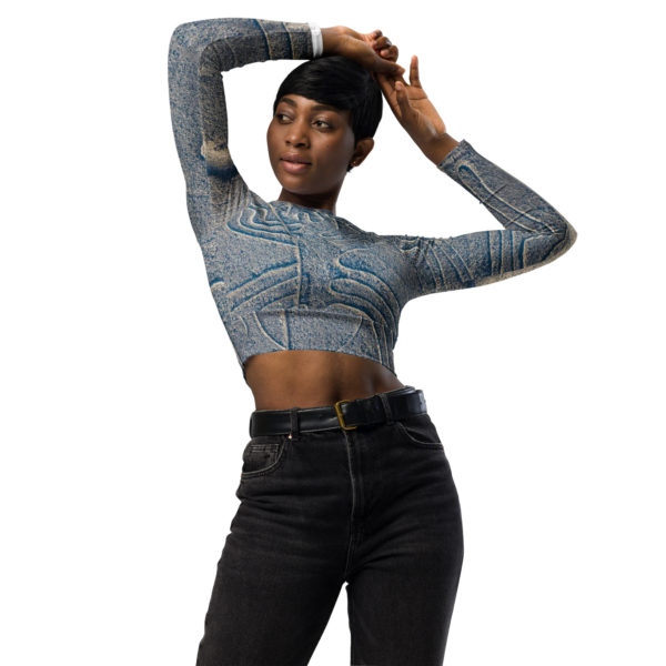 Recycled long-sleeve crop top "Nazca" - Image 2