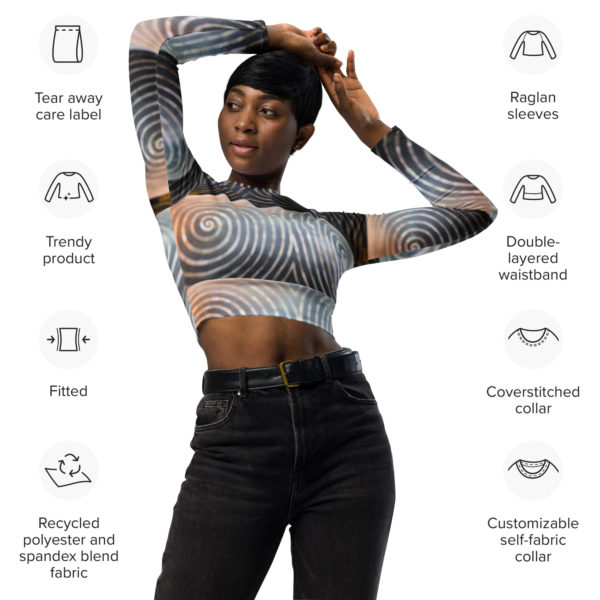 Recycled long-sleeve crop Top "Watpho" - Image 2