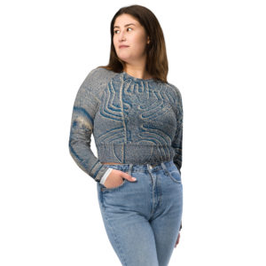 Recycled long-sleeve crop top "Nazca"
