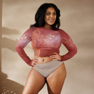 Recycled long-sleeve crop top "Pompei"