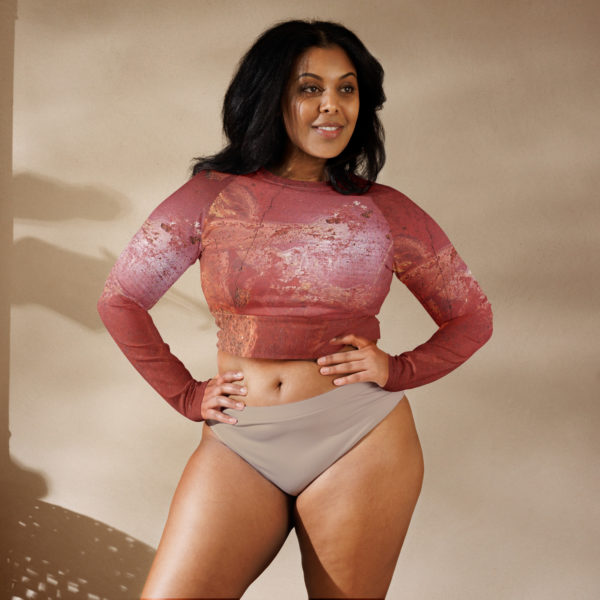 Recycled long-sleeve crop top "Pompei"