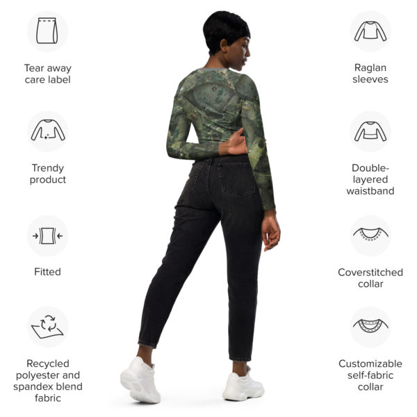 Recycled long-sleeve crop top "Antikythera" - Image 5