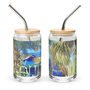 Can-shaped glass "Majorelle"