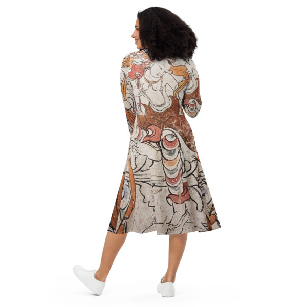 All-over print long sleeve midi dress "ErdeneZuu" - Image 8