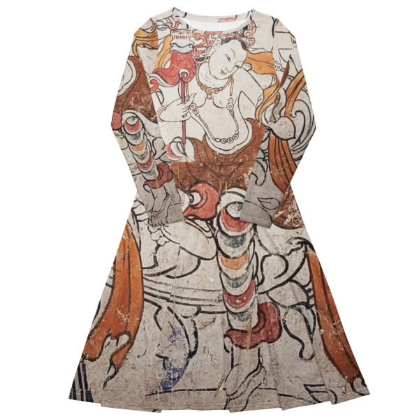 All-over print long sleeve midi dress "ErdeneZuu" - Image 5