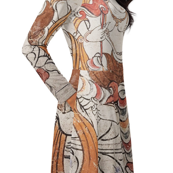 All-over print long sleeve midi dress "ErdeneZuu" - Image 2
