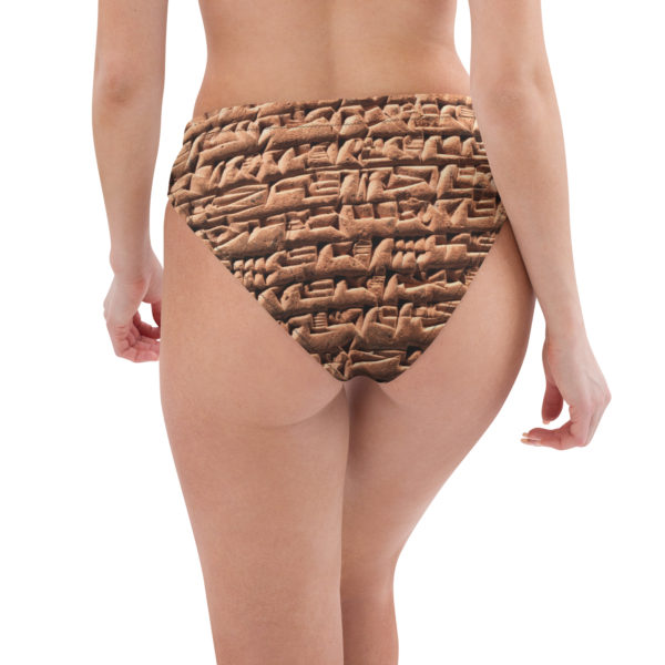 Recycled high-waisted bikini bottom "Cuneiform" - Image 4