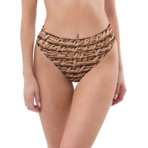 Recycled high-waisted bikini bottom "Cuneiform"