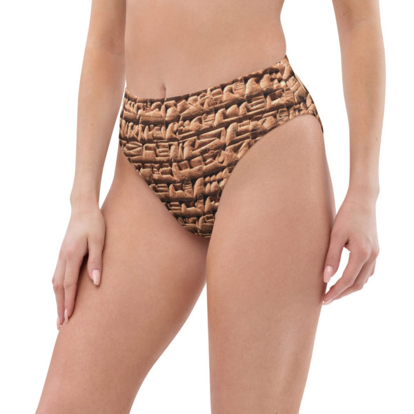 Recycled high-waisted bikini bottom "Cuneiform" - Image 3