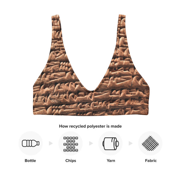 Recycled padded bikini top "Cuneiform" - Image 3