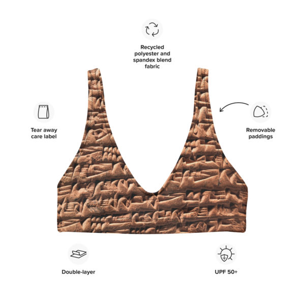 Recycled padded bikini top "Cuneiform" - Image 2