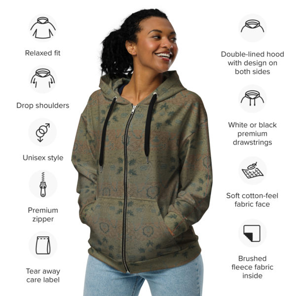 Unisex zip hoodie "Ispahan" - Image 8