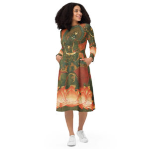Long sleeve midi dress "Ususama"