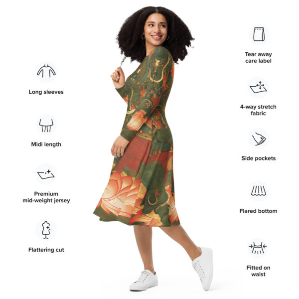 Long sleeve midi dress "Ususama" - Image 5