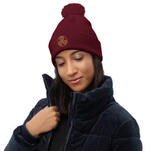 Pom pom beanie "Trisquele"