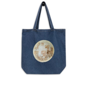 Organic denim tote bag "AiKhanum"