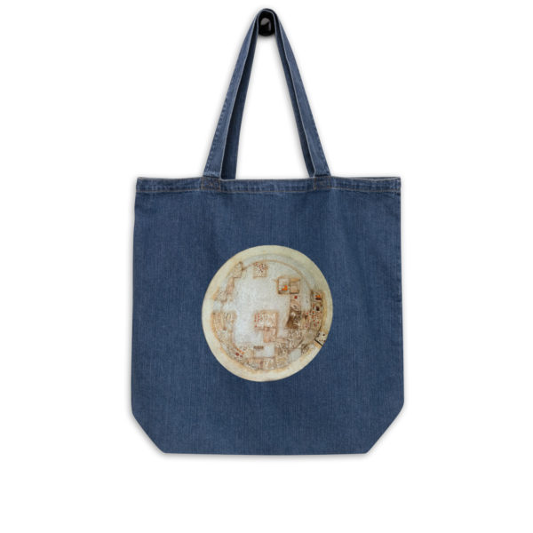 Organic denim tote bag "AiKhanum"