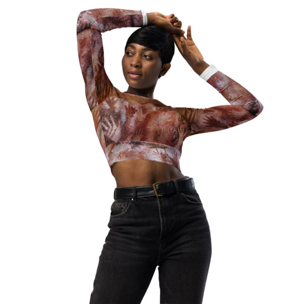 Recycled long-sleeve crop top "Manos" - Image 5