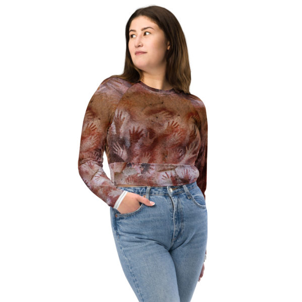 Recycled long-sleeve crop top "Manos" - Image 4