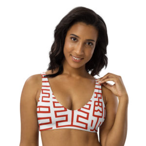 Recycled padded bikini top "Seals"