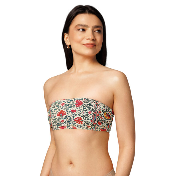 Recycled bandeau bikini top "Suzani" - Image 3