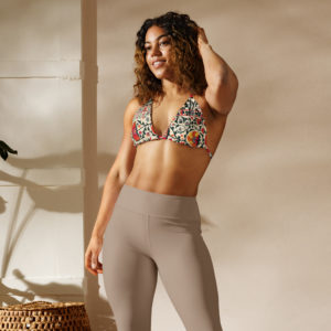 Recycled string bikini top "Suzani"