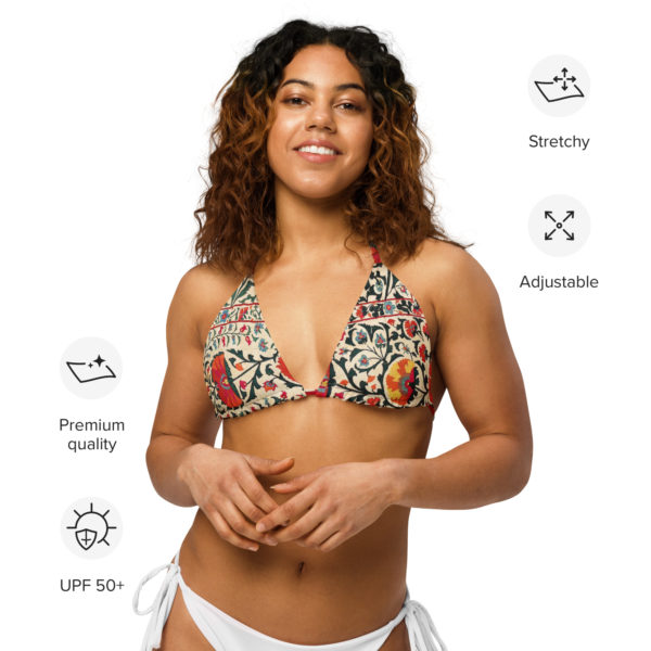 Recycled string bikini top "Suzani" - Image 3