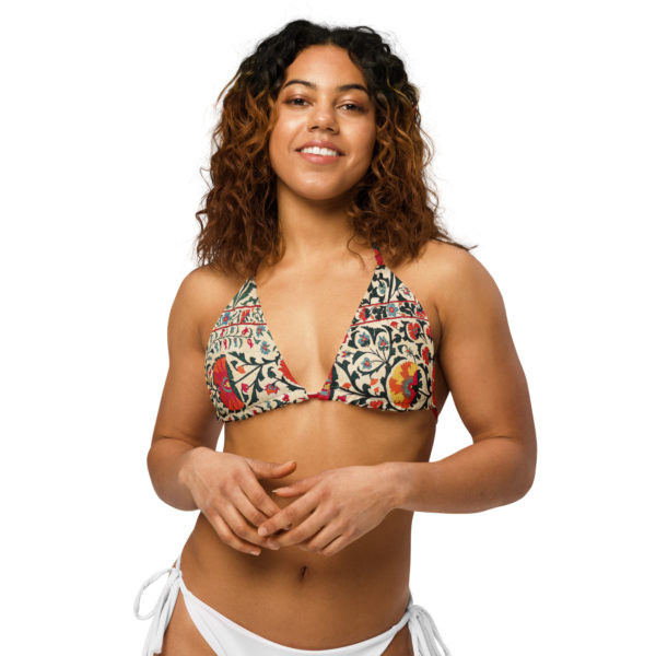 Recycled string bikini top "Suzani" - Image 4