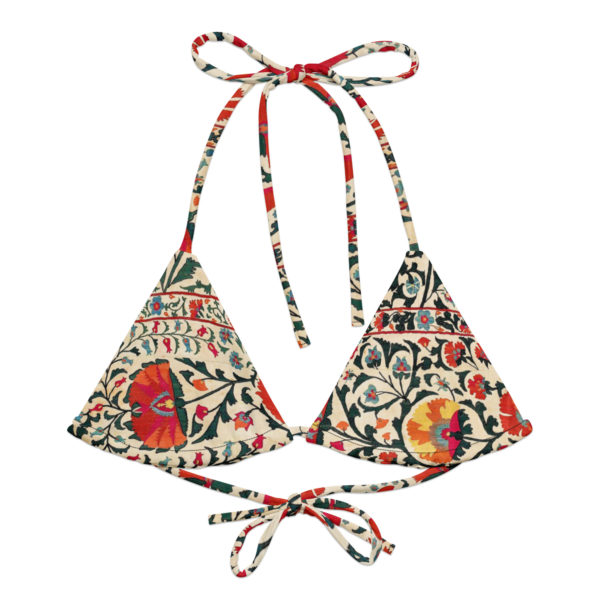 Recycled string bikini top "Suzani" - Image 5