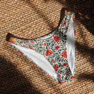 Recycled V-cut bikini bottom "Suzani"