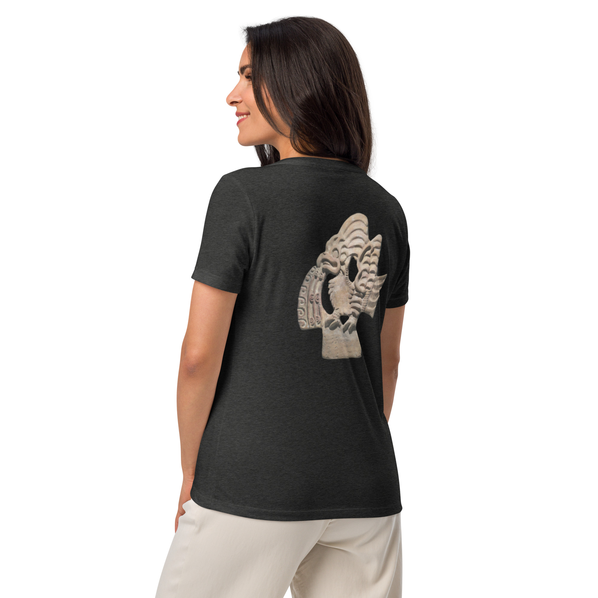 Women’s relaxed v-neck t-shirt "Teotihuacan" - Image 16