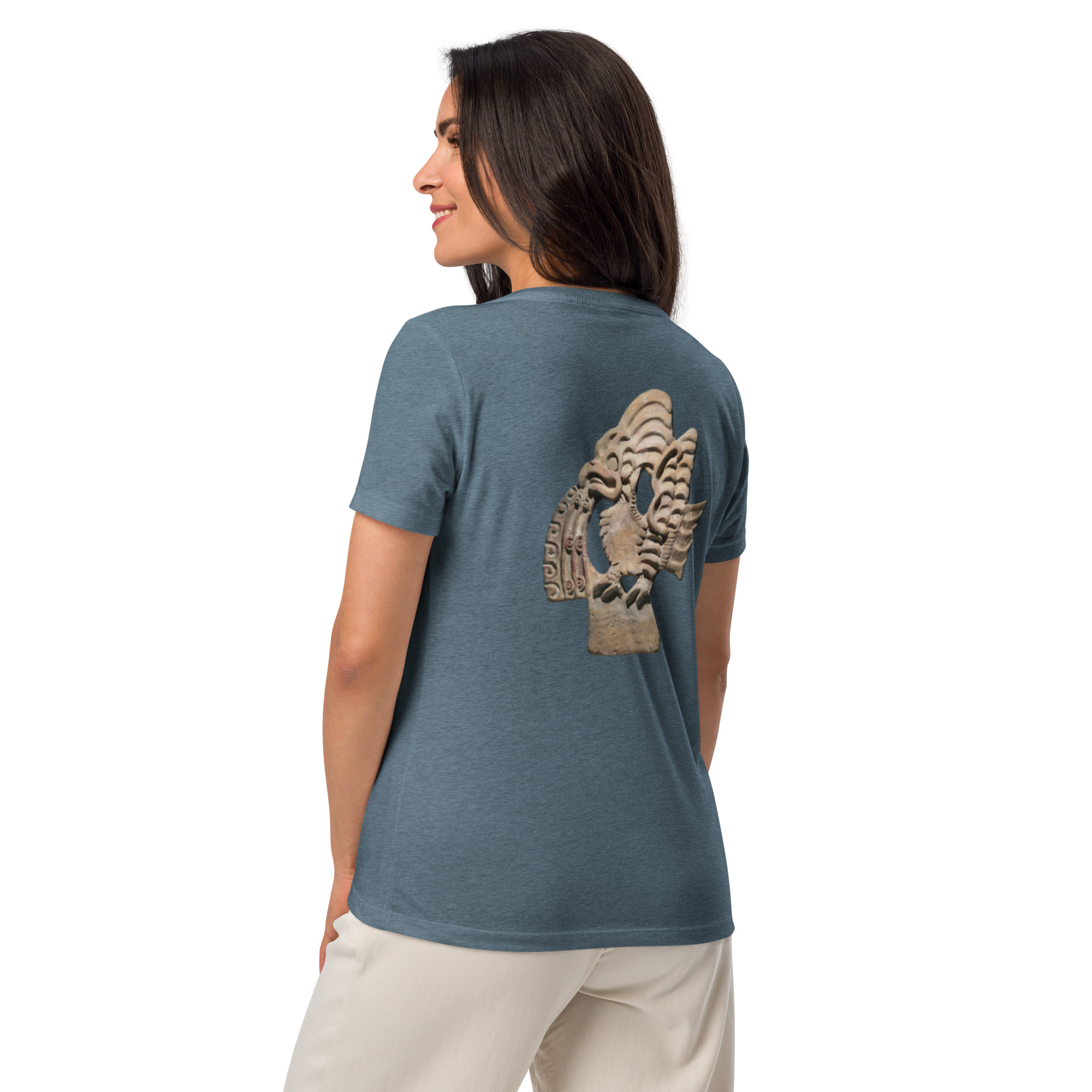 Women’s relaxed v-neck t-shirt "Teotihuacan" - Image 19