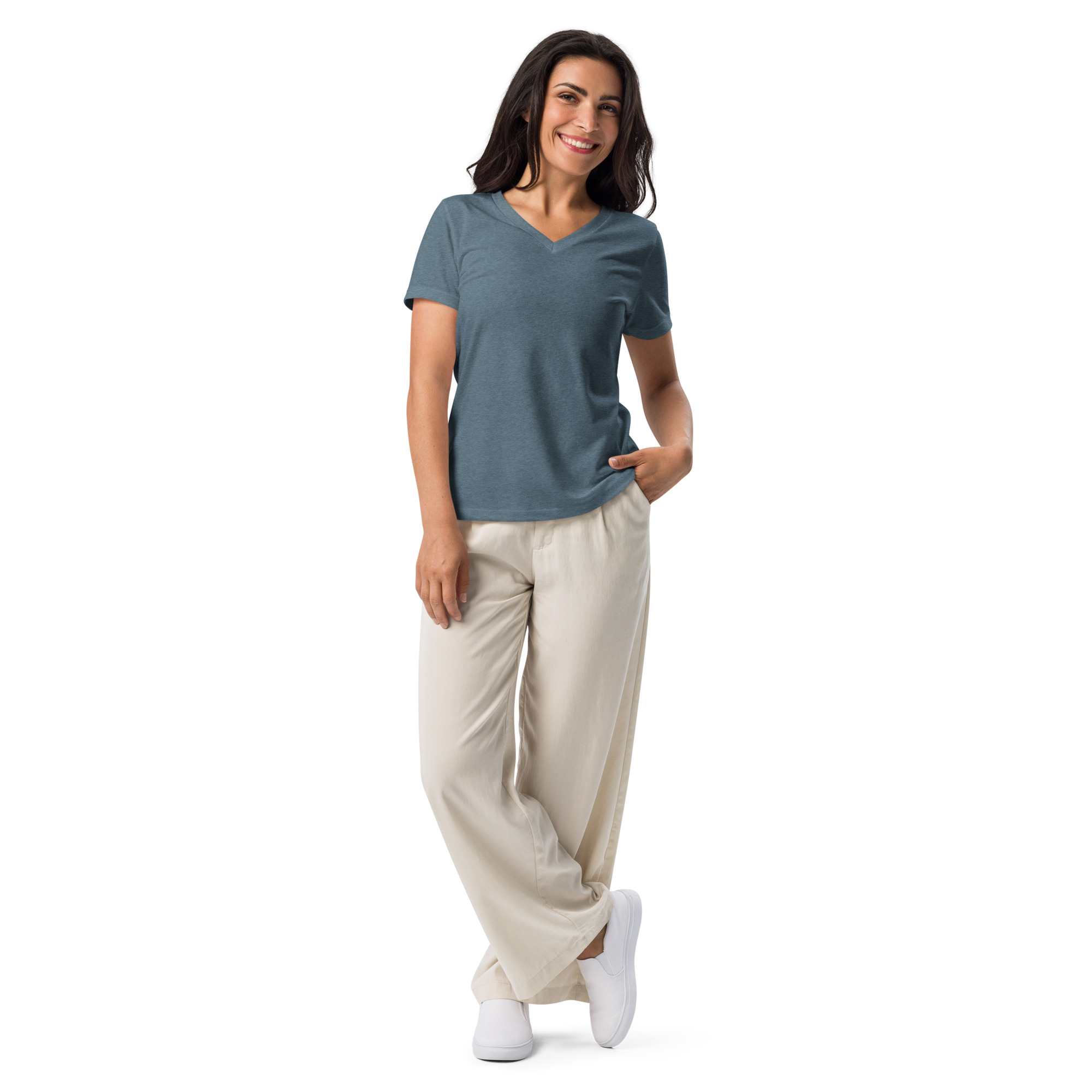 Women’s relaxed v-neck t-shirt "Teotihuacan" - Image 3