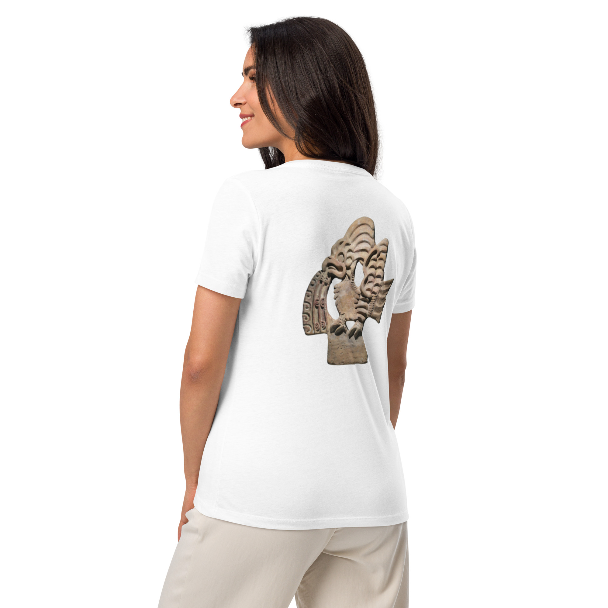 Women’s relaxed v-neck t-shirt "Teotihuacan" - Image 24