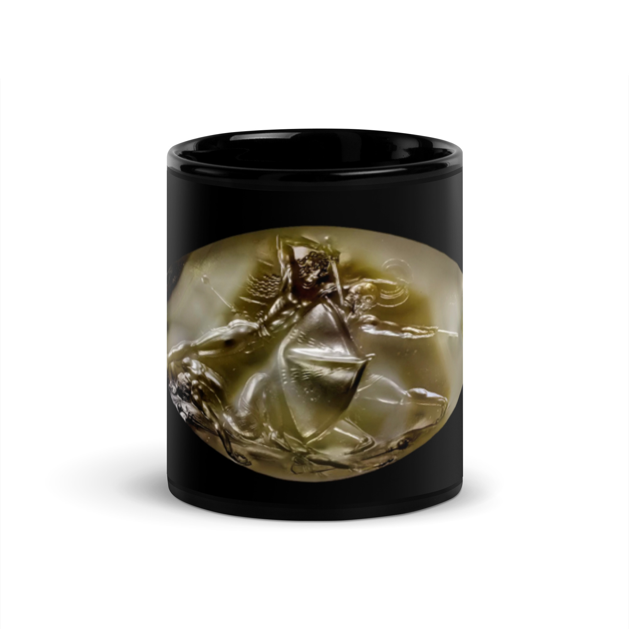 Black Glossy Mug "Pylos Agate"