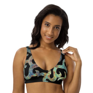 Recycled padded bikini top "Kofun"