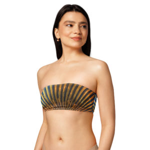 Recycled bandeau bikini top "Tutankhamun"