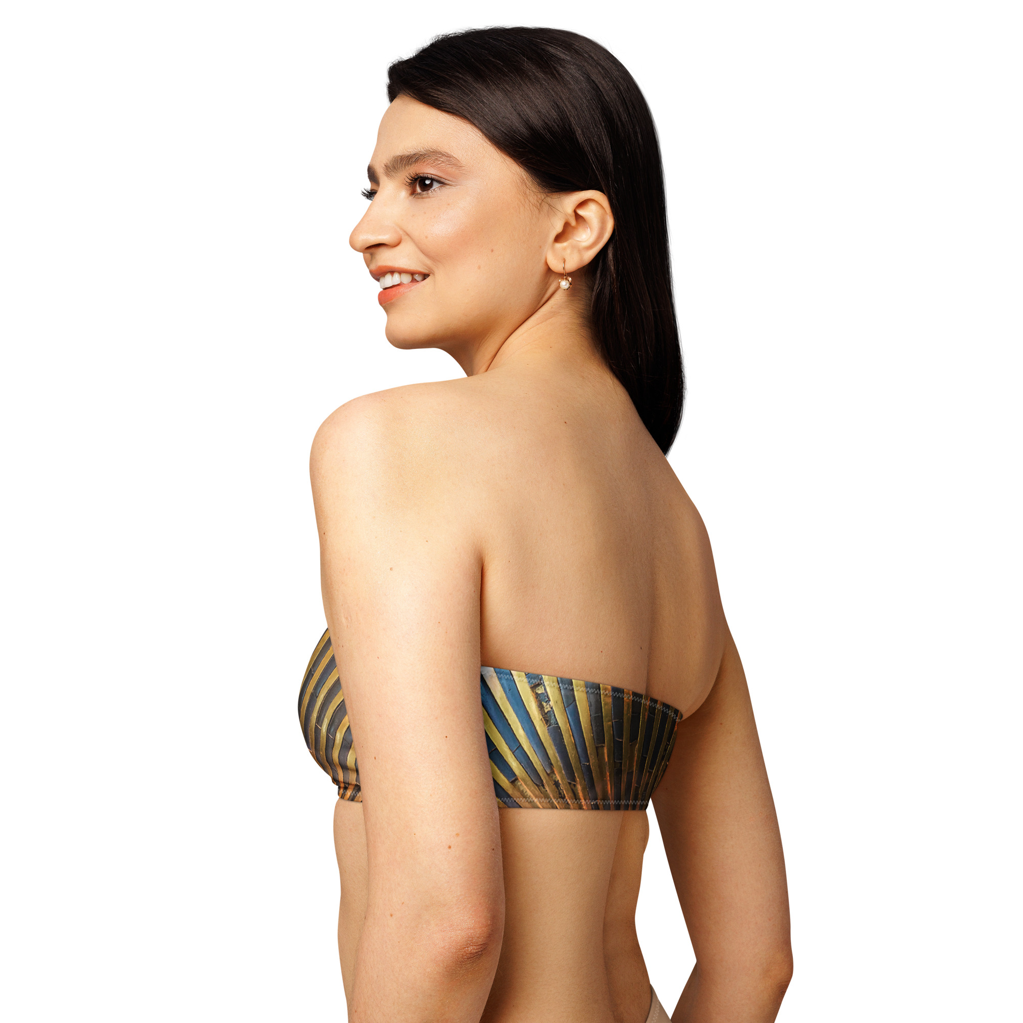 Recycled bandeau bikini top "Tutankhamun" - Image 2